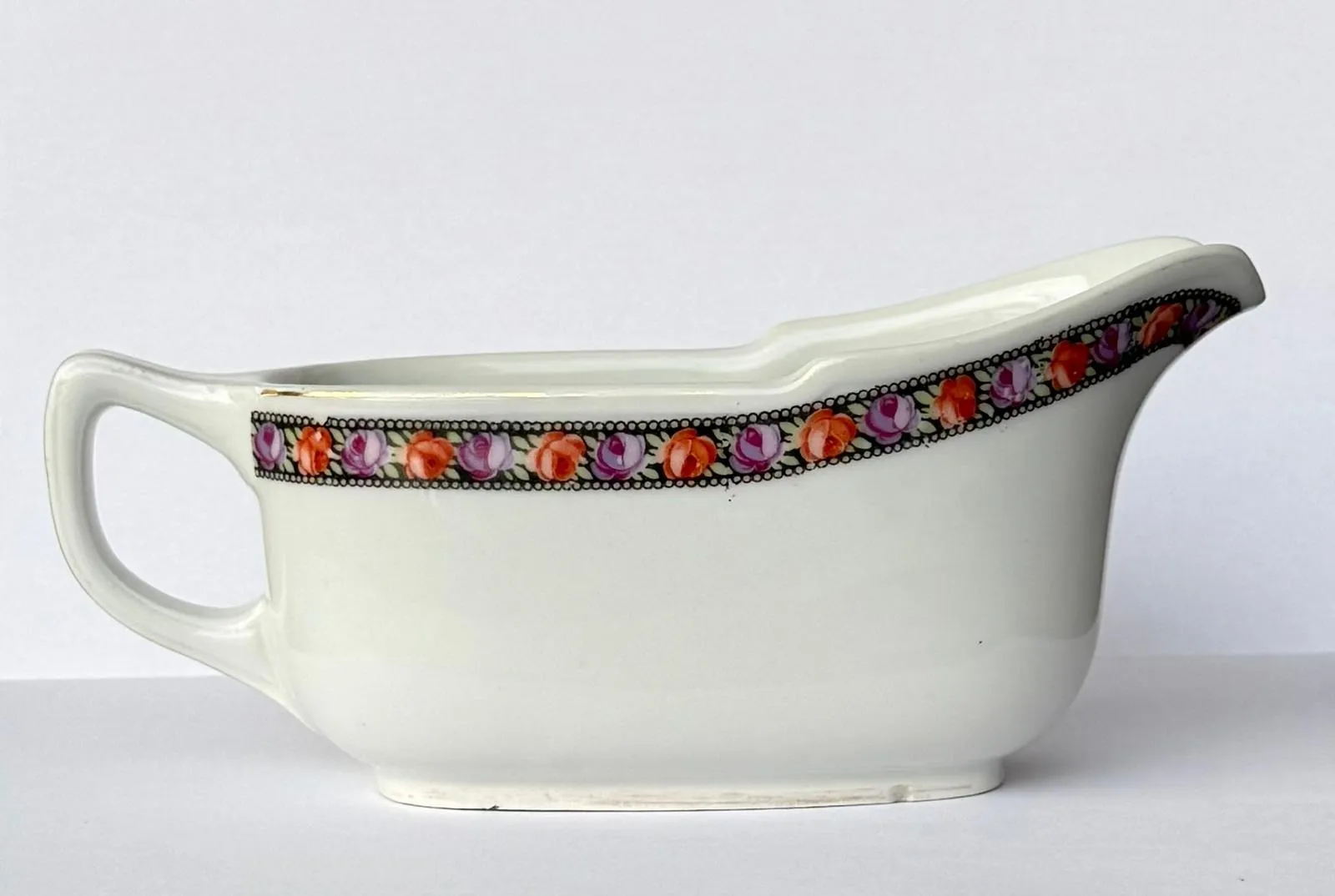 Przedwojenna sosjerka porcelanowa z motywem róż Śląsk numerowana 1920r
